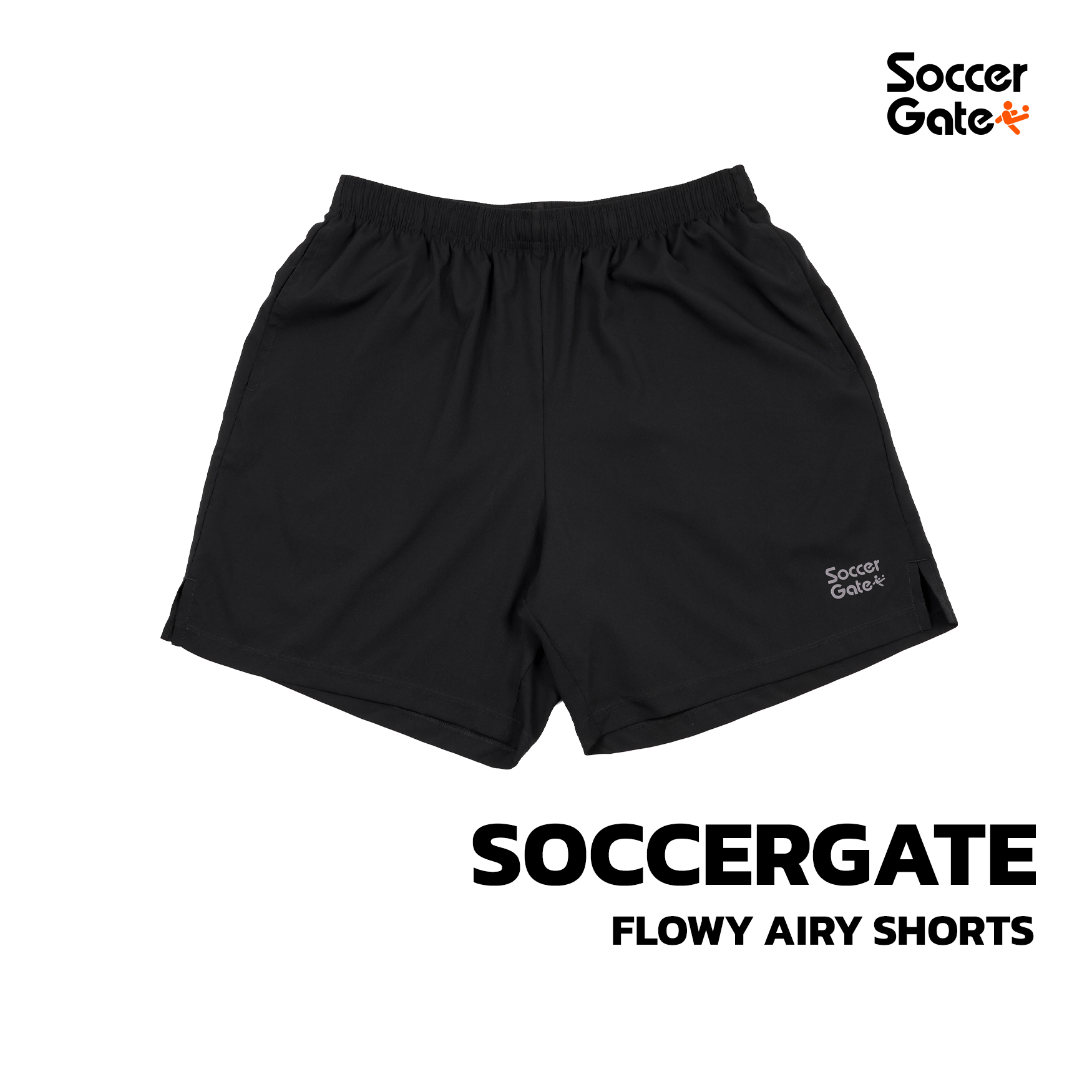 SoccerGate Flowy Airy Shorts ดำ